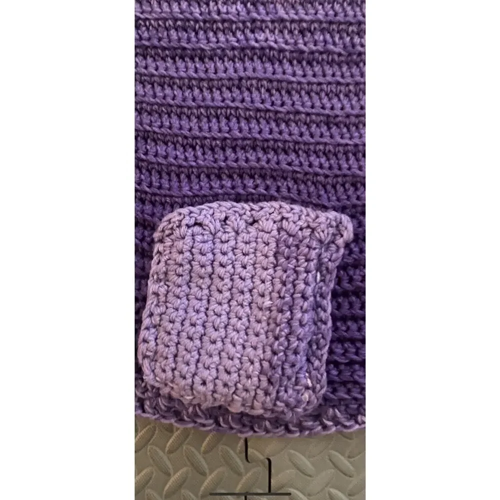 Handmade Long Women Pocket Scarf Purple
